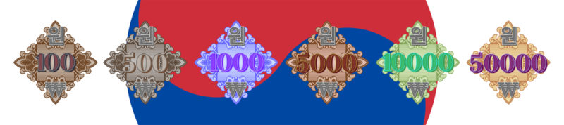 korean won 100 - 5000