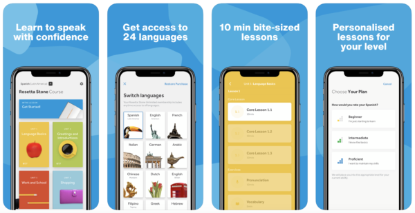 Rosetta stone is one of the oldest langauge learning apps