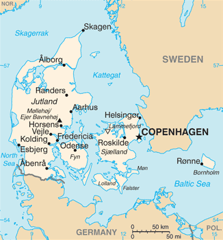 the map of denmark