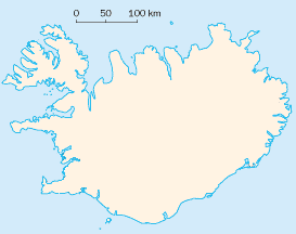 Map of Iceland, where Icelandic is the official language